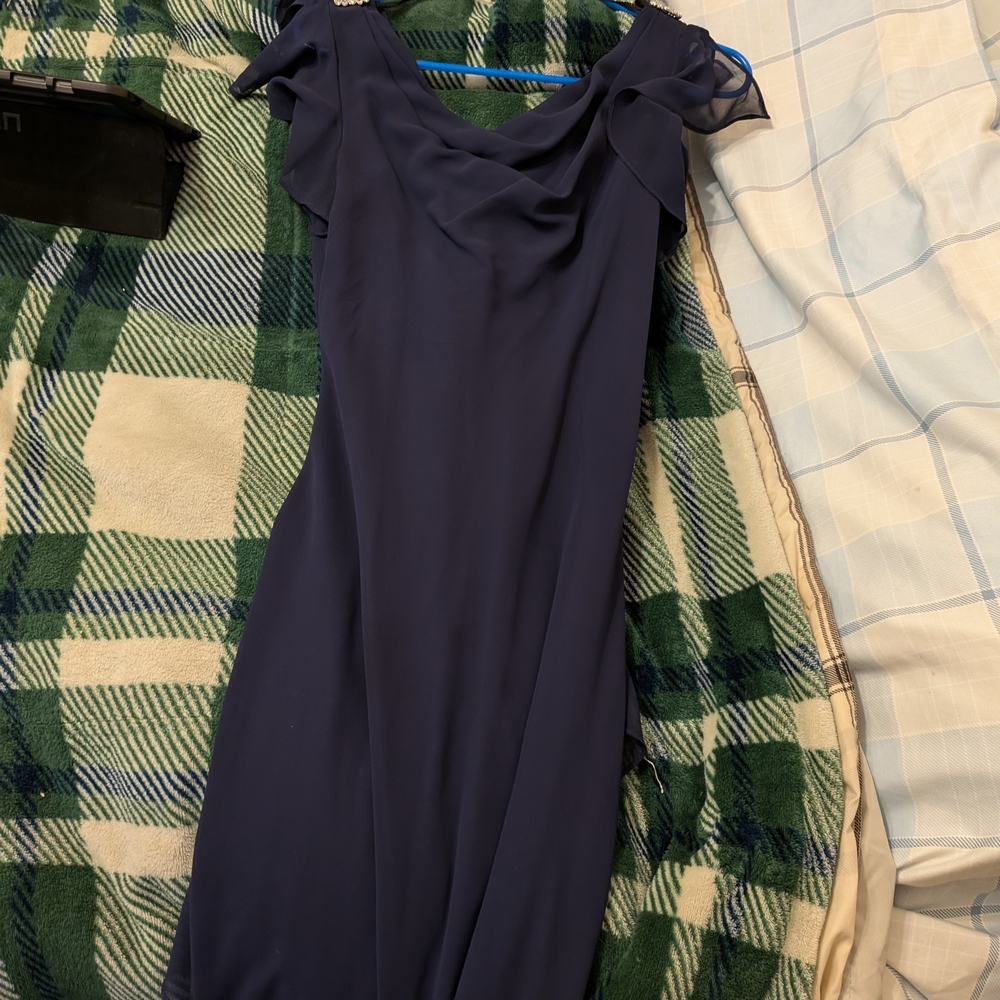 S.L. Fashions Navy Blue Midi Dress